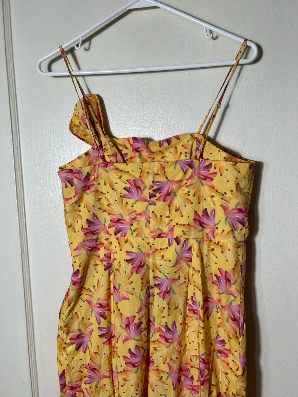 Farm Rio banana sunshine bow top jumpsuit womens S NWT yellow